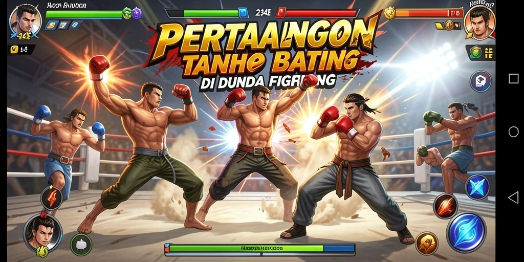 Screenshot ciri khas gameplay Fighting dengan pertarungan intens.