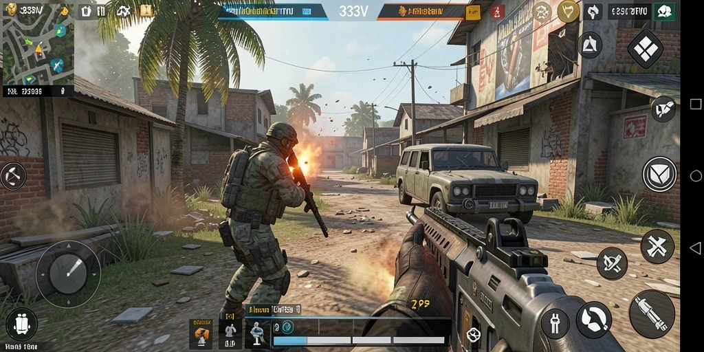 Tampilan aksi mendebarkan dalam game TPS 333V.