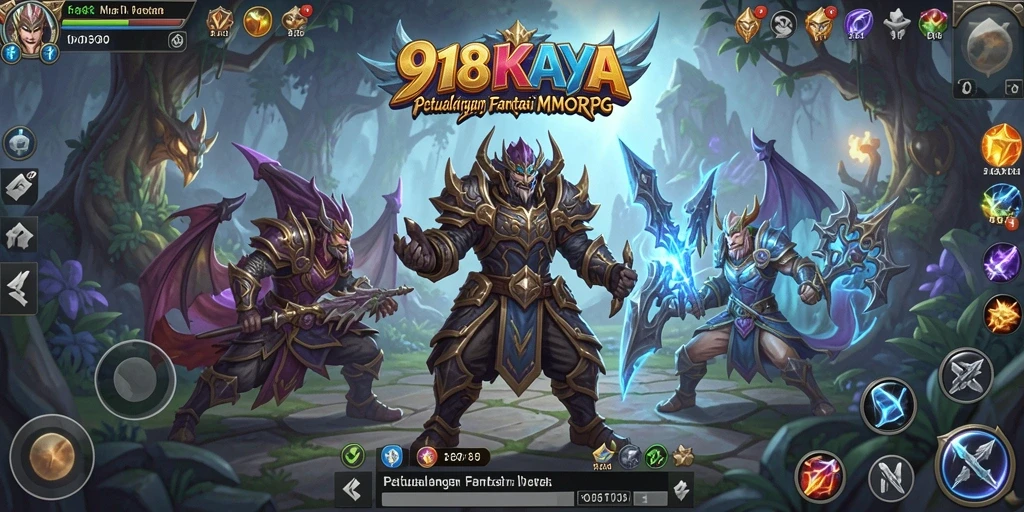 Tampilan gameplay epik 918KAYA yang menampilkan karakter dan pertarungan dramatis.
