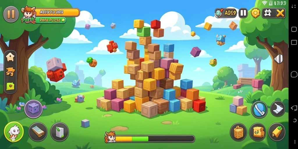 Screenshot gameplay ADI99 yang menunjukkan tantangan puzzle yang menarik.