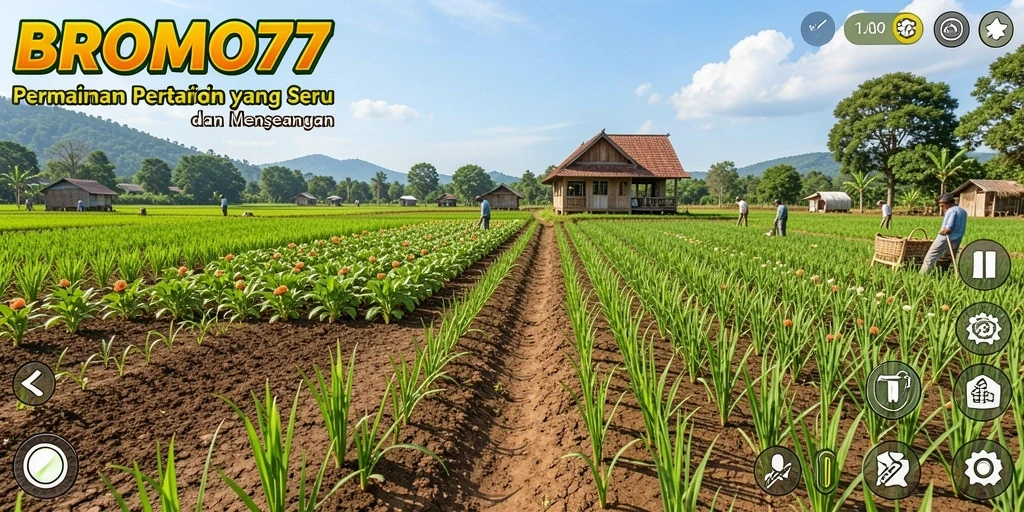 Gameplay BROMO77 yang menggembirakan saat bertani di ladang.