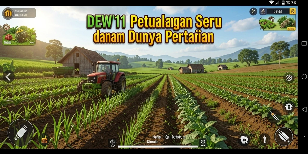 Tampilan gameplay DEWI11 yang menakjubkan saat bertani.