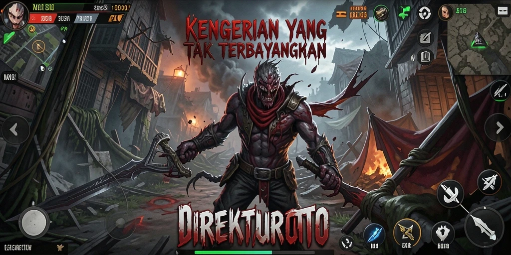 Tampilan menegangkan dari gameplay <strong>DIREKTURTOTO</strong> yang menampilkan suasana horor.