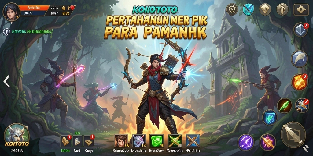 Screenshot gameplay KOITOTO menampilkan strategi menara yang mendebarkan.