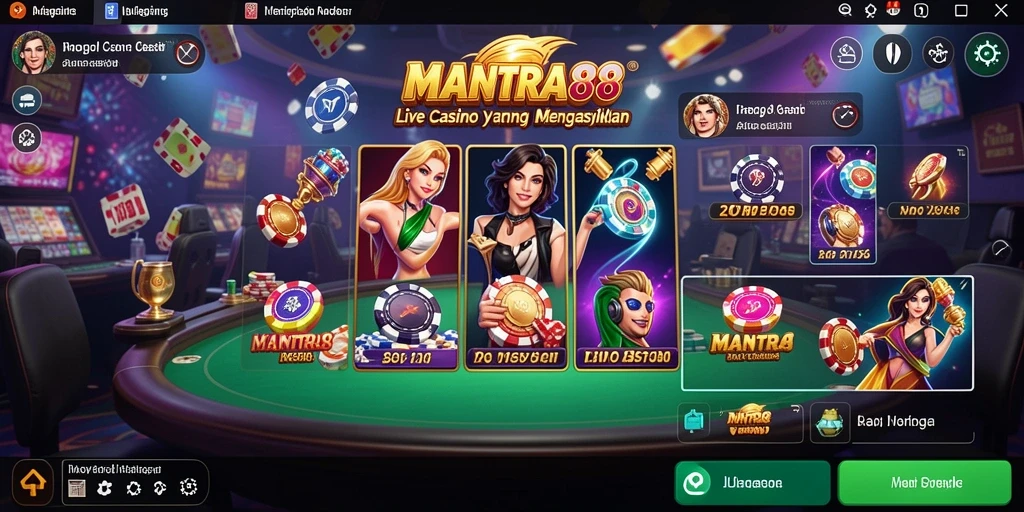 Screenshot gameplay <strong>MANTRA88</strong> menampilkan sesi Live Casino yang mendebarkan.