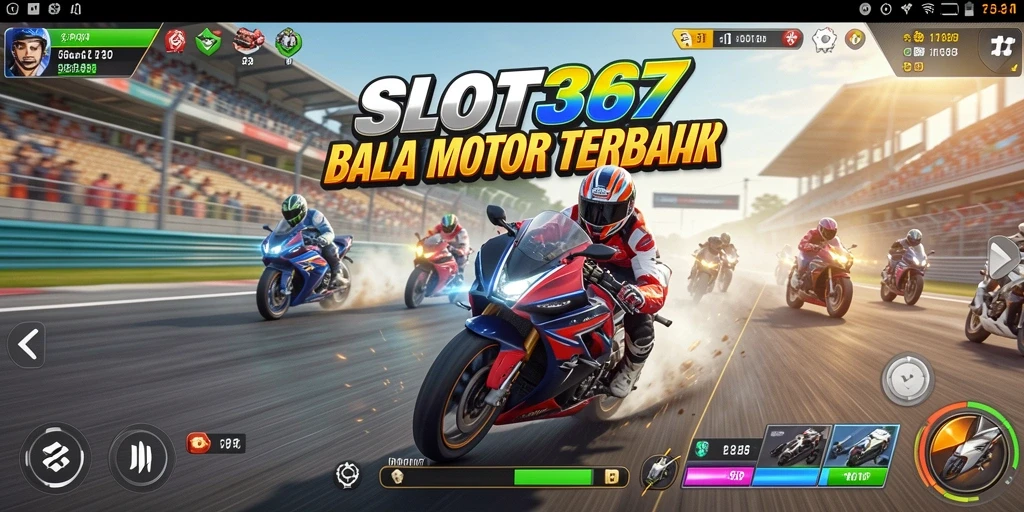 Gameplay SLOT367 yang mendebarkan dengan balapan motor yang seru.