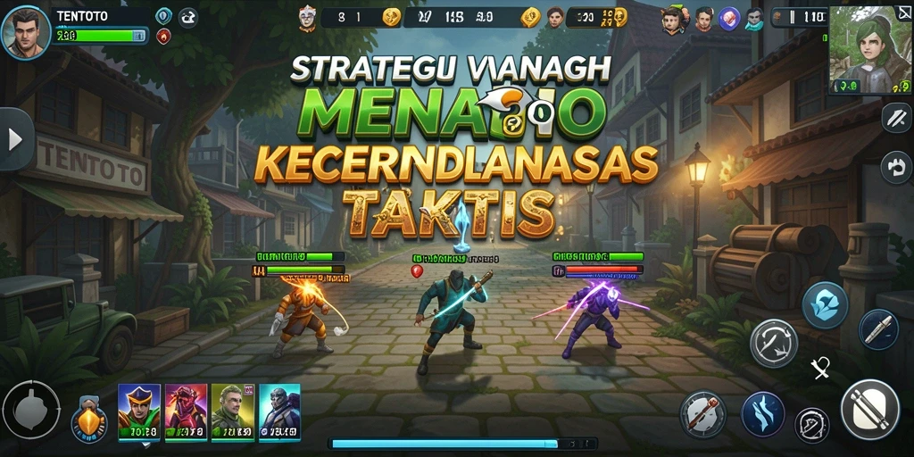 Tangkapan layar gameplay TENTOTO menampilkan pertempuran strategi yang intens.
