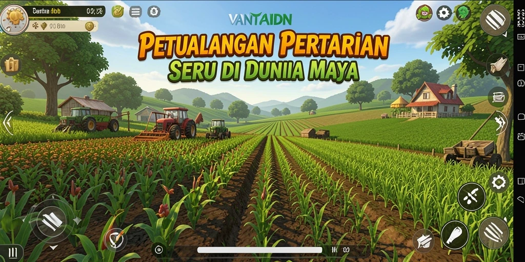 Tampilan gameplay seru dalam VANTAIDN saat merawat ladang.